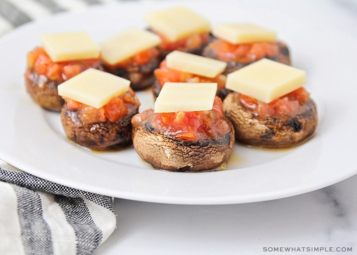 stuffed mushrooms with bruschetta and cheese 