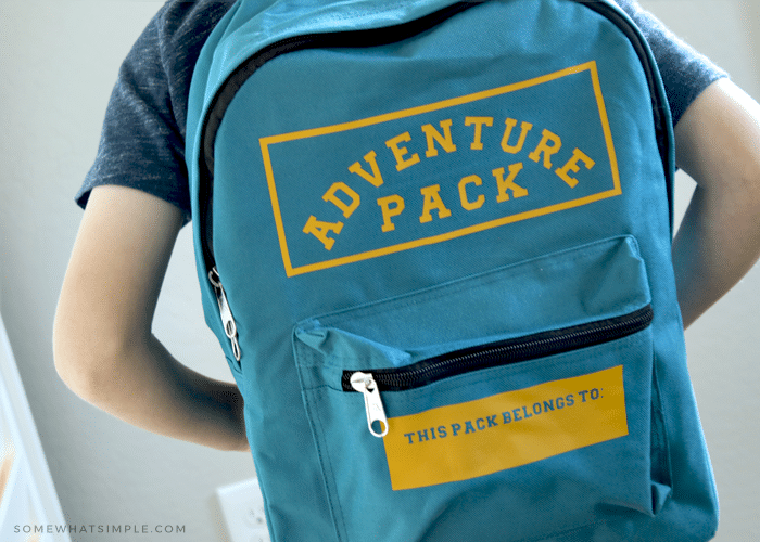 a boy wearing a personalized backpack