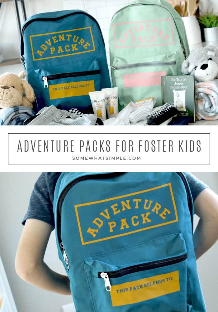 A fun Adventure Pack that provides comfort for foster kids, and a special way to carry their belongings. #service #family #idea #randomacts #kindness #fostercare via @somewhatsimple