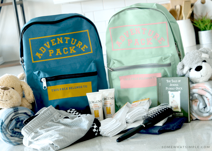 backpacks with supplies for kids in foster care