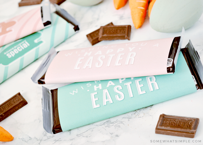 pink and blue printable easter candy bar wrappers