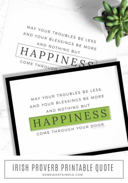 Irish Proverb Printable - St. Patrick's Day Quote | Somewhat Simple