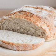 loaf of artisan bread, sliced