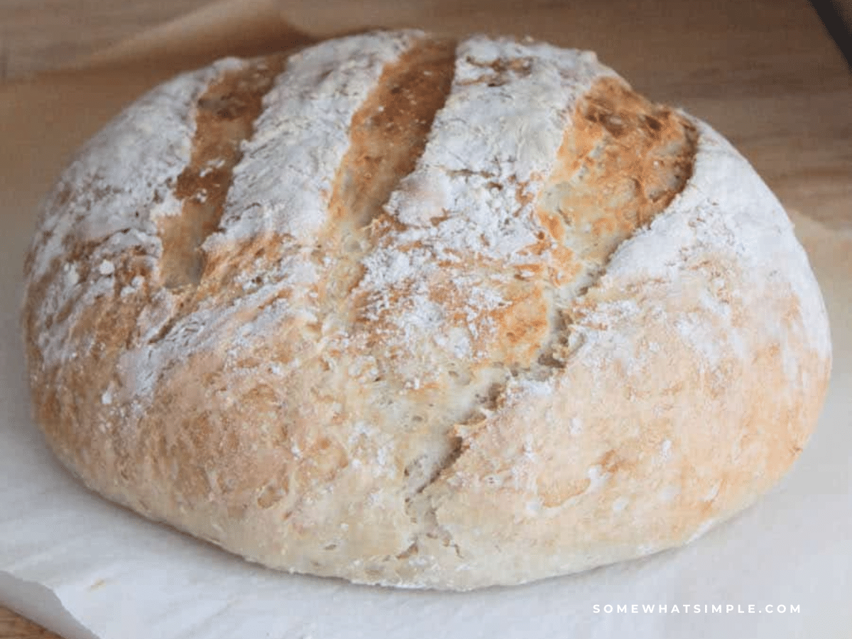 round loaf of artisan bread