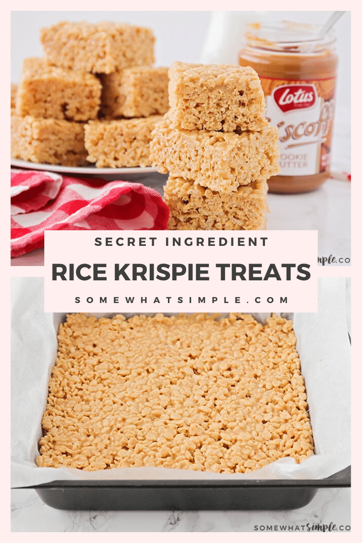 This rice crispy recipe just might change the way you make rice crispy treats forever!!! It is as simple as the rice crispy treat recipe you grew up on, but with one extra ingredient that makes all the difference in the world! They come out extra creamy and delicious and you're guaranteed to love them! #easyricekrispietreats #ricecrispies #ricekrispy #creamyricekrispietreatrecipe #ricecrispytreats #ricekrispietreats via @somewhatsimple