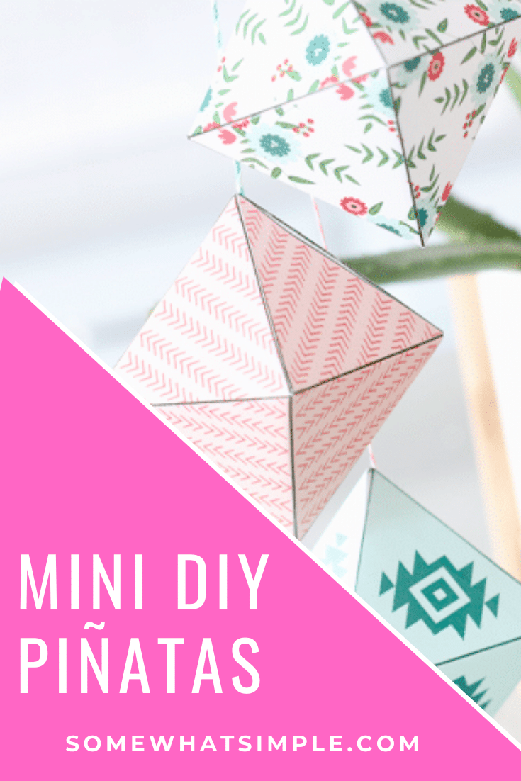 These fun mini piñatas are the finishing touch you'll need to make your next Cinco De Mayo fiesta a smashing hit! Download your free printable today and get ready for a DIY project that is simple and fun! They're easy to make and everyone will love them! #minipinatas #diyminipinatas #minipinatastemplate #partyideas #freeprintable #cincodemayo #decorations via @somewhatsimple