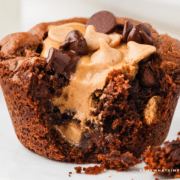 PB Cup Brownie with oozing peanut butter