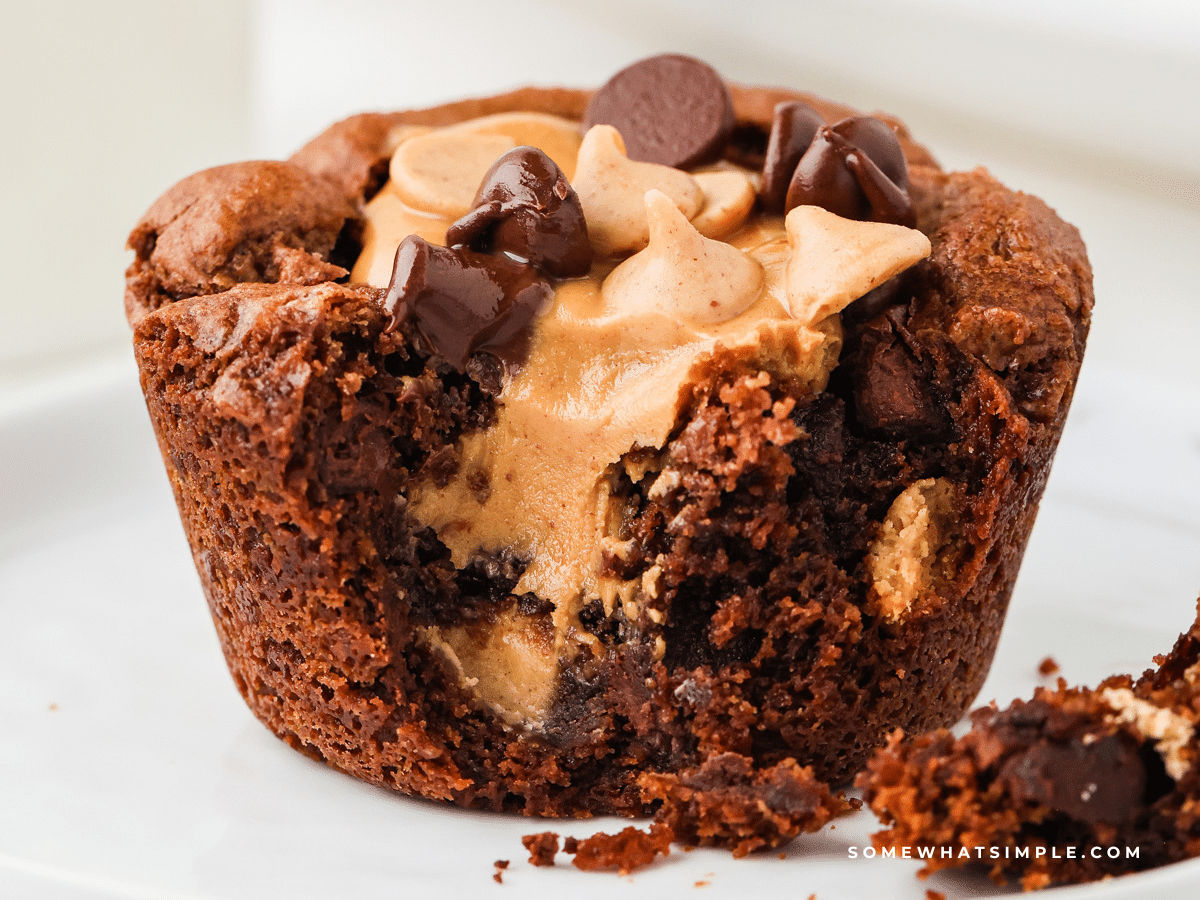 PB Cup Brownie with oozing peanut butter