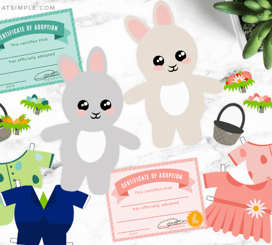 Easter Bunny Printable Paper Dolls