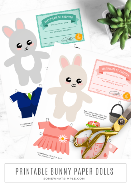Easter Bunny Paper Dolls From Somewhatsimple