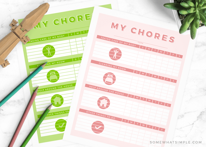 printable chore list for kids