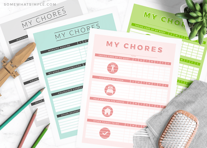 printable colored chore charts for kids