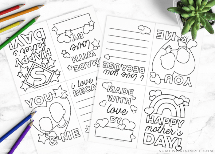 blank printable mothers day cards you can color