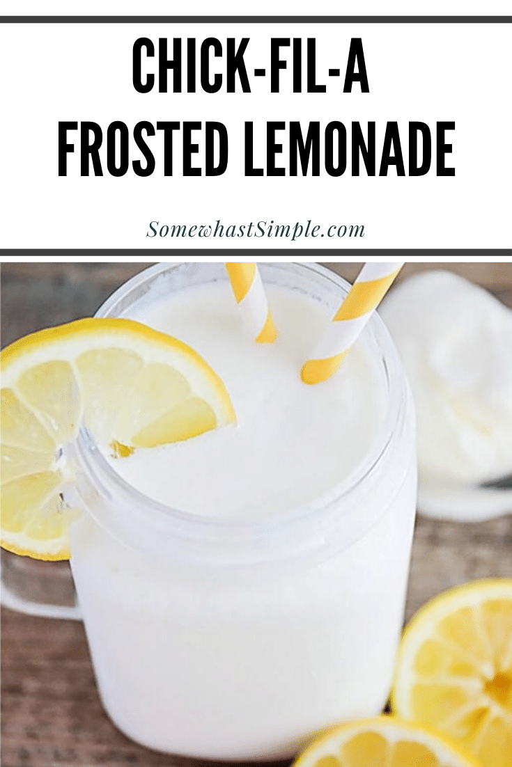 This Chick-fil-a Frosted Lemonade copycat recipe is perfect for a summer afternoon. Save yourself the time and money and make a batch of this refreshing drink at home! #lemonade #chickfilacopycatrecipe #summerdrinkrecipe #frostedlemonade #chickfilafrostedlemonade via @somewhatsimple