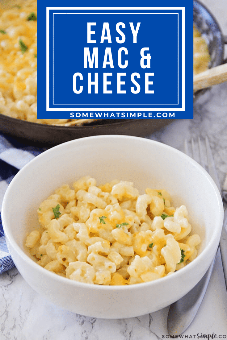 This easy homemade macaroni and cheese recipe is ready in no time! This recipe is creamy, delicious, and takes only minutes to make! This mac & cheese recipe is perfect for a busy night when you don't have a lot of time to spend cooking #easymacaroniandcheeserecipe #stovetopmacandcheese #homemademacandcheese #howtomakehomemademacandcheese #macaroniandcheese via @somewhatsimple