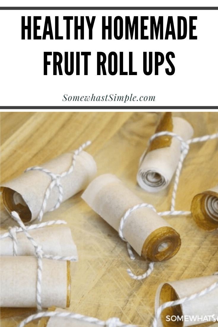 Looking for an easy afternoon snack that is healthy too?  Made only with fresh fruit, these homemade fruit roll ups are super easy to make and taste amazing! #howtomakefruitrollups #fruitrollupsrecipe #healthyhomemadesnacks #homemadefruitrollupvideo #easyhomemadefruitrollups via @somewhatsimple