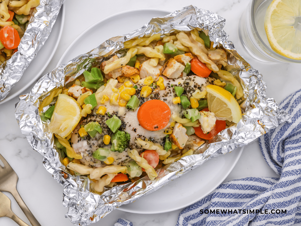 plated Lemon Chicken Foil Dinner