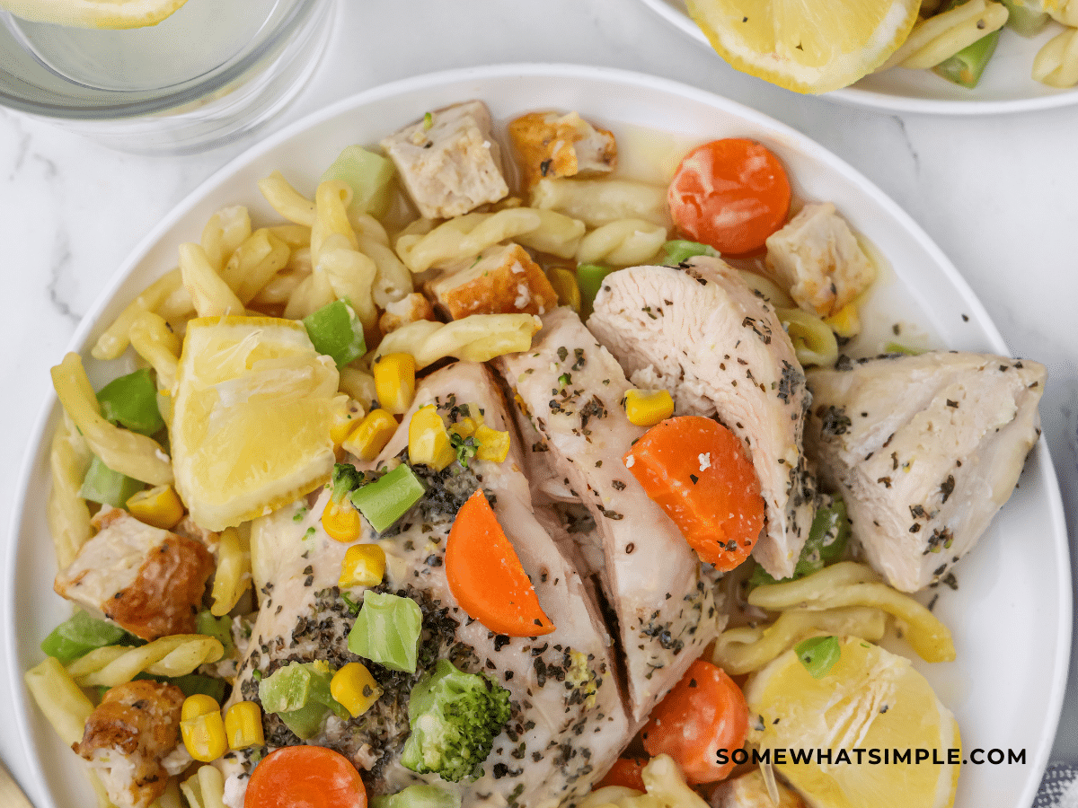 close up of Lemon Chicken Foil Dinner