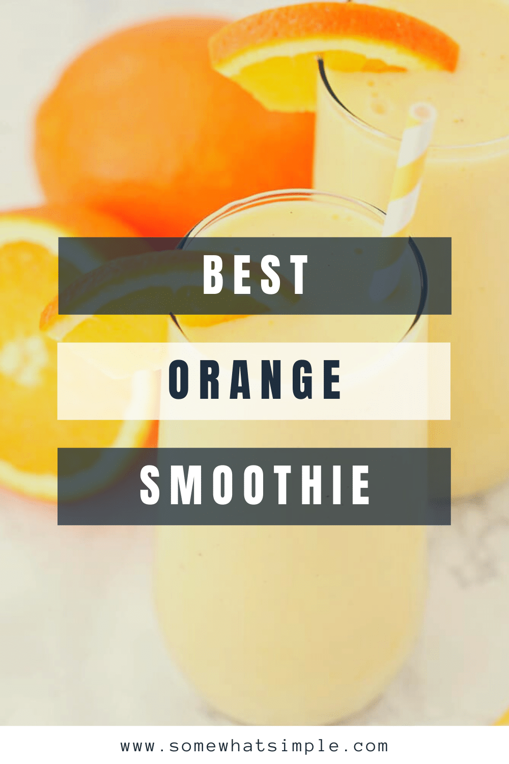 This sweet and refreshing orange creamsicle smoothie is perfect for an easy breakfast or afternoon snack! Filled with pineapple and yogurt, it's a healthy and flavorful way to enjoy your favorite frozen creamsicle drink! via @somewhatsimple