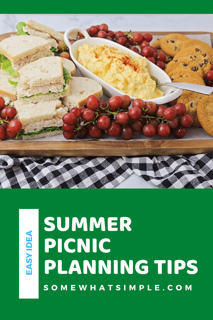 Picnics are a fun way to celebrate the summer with family and friends. These simple tips and tricks make it easy to throw the perfect picnic and enjoy delicious food! #picnic #picnictips #picnicplanning #summerideas via @somewhatsimple