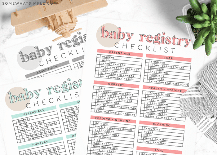 Baby Registry Checklist Free Printable - Somewhat Simple