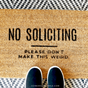 Welcome Mat that says "No Soliciting. Please don't make this weird."