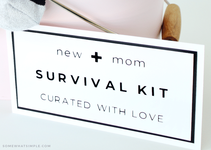 A homemade tag for a new mom gift basket