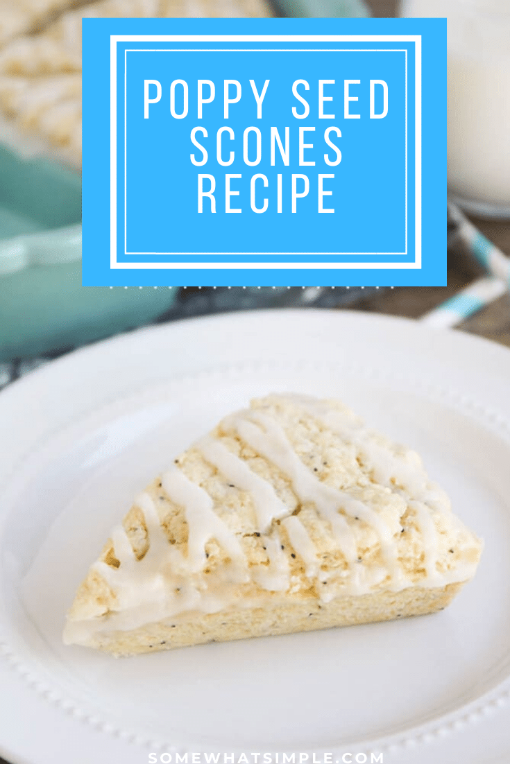 These almond poppy seed scones are soft and flaky. This scone recipe is super simple to make and tastes amazing!  Not only are the easy to make but they taste amazing! They make an easy and delicious breakfast or brunch! #poppyseedscones #howtomakescones #bestpoppyseedsconesrecipe #almondpoppyseedscones #sweetbreakfastrecipe via @somewhatsimple