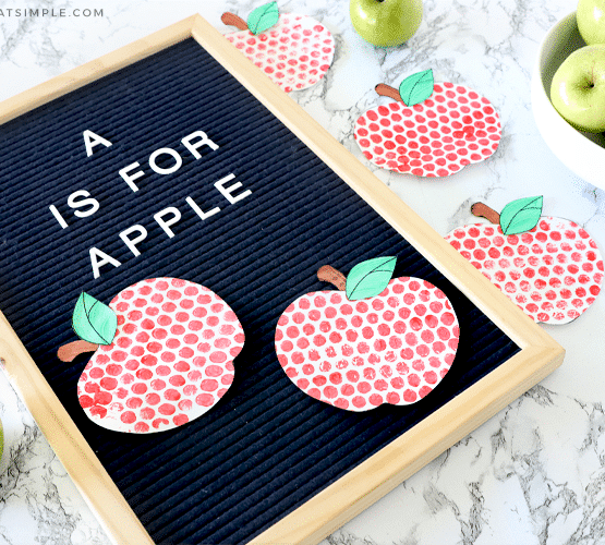 bubble wrap painting apples
