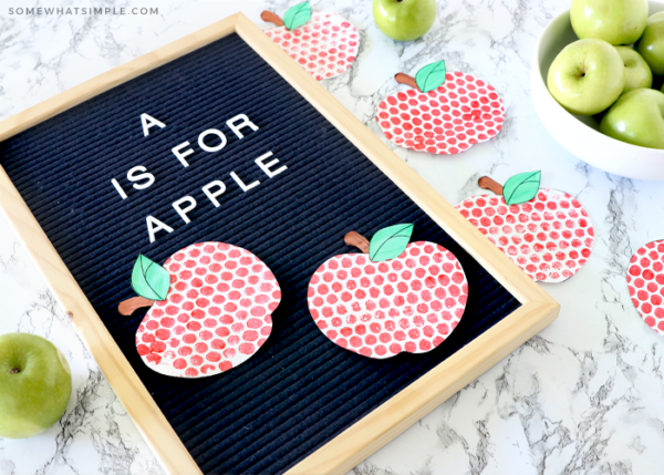 Bubble Wrap Painting Apple Craft - Somewhat Simple
