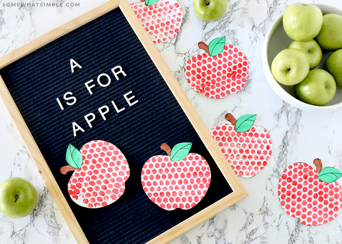 Bubble Wrap Painting Apple Craft Somewhat Simple