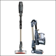 lightweight vacuum standing next to a folded version