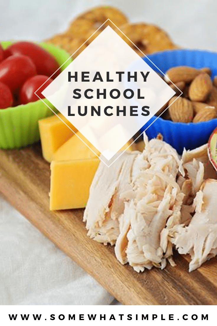 Time to get out of that PB&J rut and make school lunchtime more fun! Here are 6 easy and healthy school lunch ideas your kids will love!  #healthyschoollunchideas #bentolunchideas #bentobox #healthybentoboxideas #easybentoboxlunches via @somewhatsimple