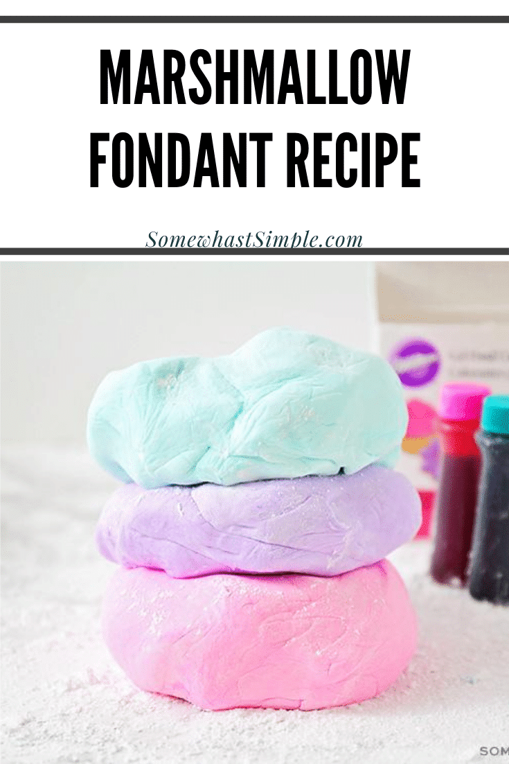 Marshmallow Fondant is delicious and easy to make. It is the perfect way to decorate cupcakes, cakes, and cookies like a professional! via @somewhatsimple