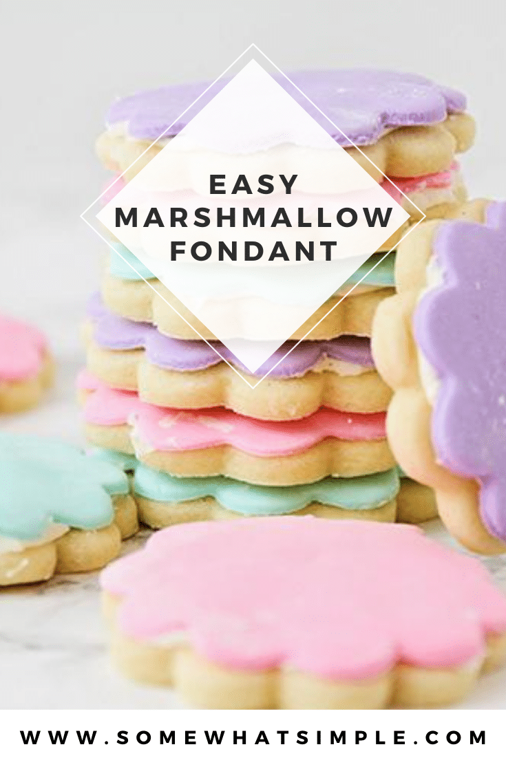 Marshmallow Fondant is delicious and easy to make. It is the perfect way to decorate cupcakes, cakes, and cookies like a professional! via @somewhatsimple