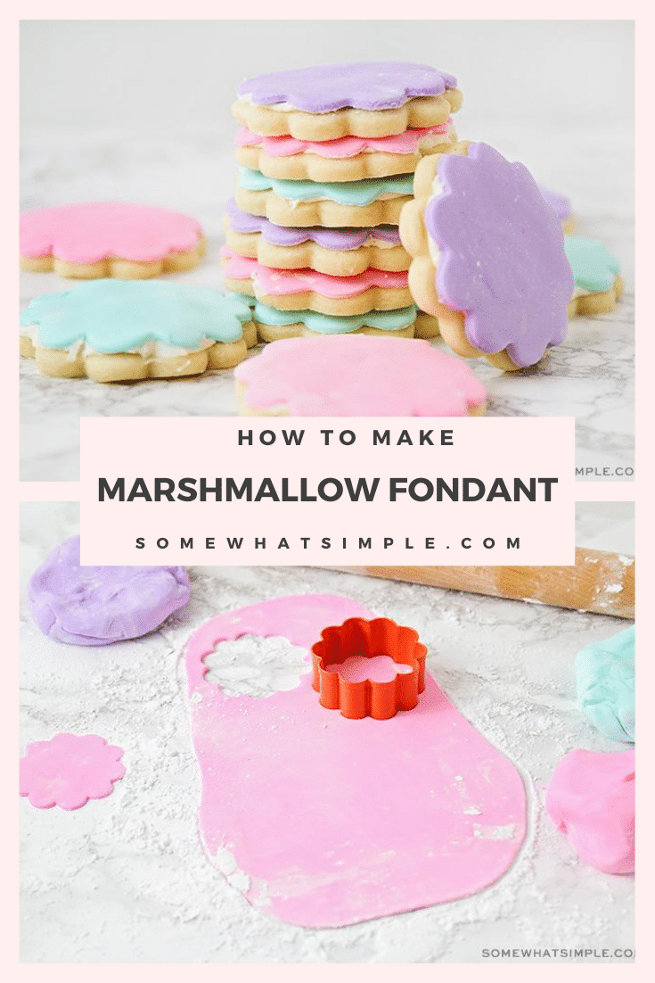 Marshmallow Fondant is delicious and easy to make. It is the perfect way to decorate cupcakes, cakes, and cookies like a professional! via @somewhatsimple