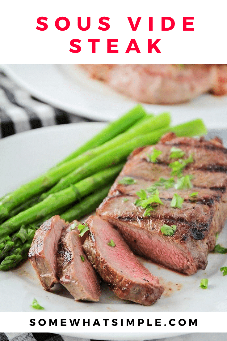 This garlic and herb sous vide steak is so tender, juicy, and flavorful. It’s cooked to perfection using the sous-vide method for great results every time! #sousvidesteak #howtosousvidesteak #souvidesteakrecipe #sousvidesteaktemperature #sousvidesteakchart via @somewhatsimple