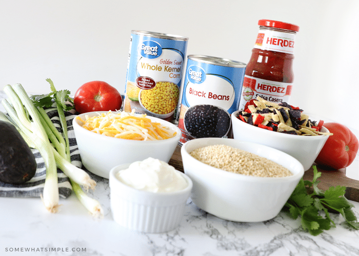 ingredients to make taco quinoa casserole