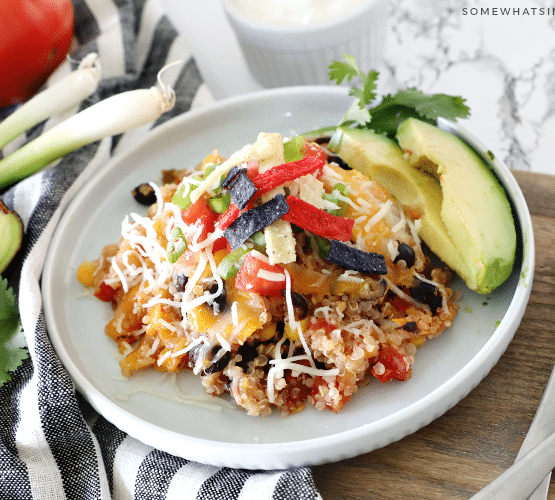 plate of quinoa taco casserole