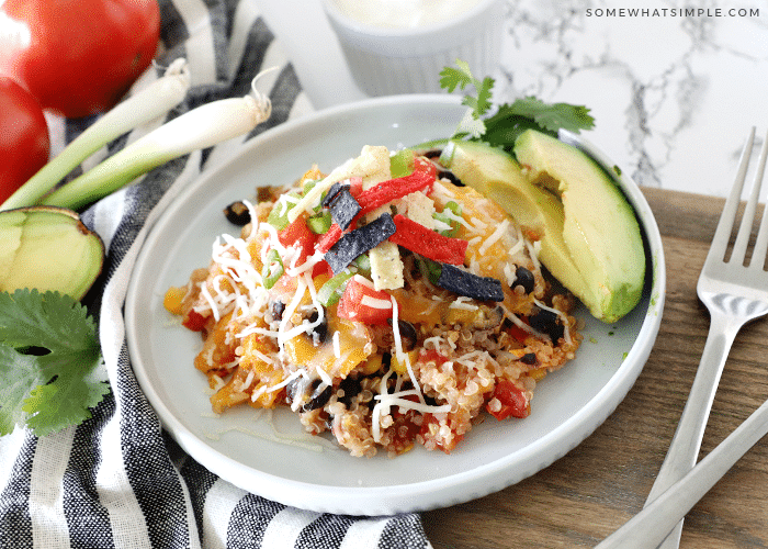 plate of quinoa taco casserole