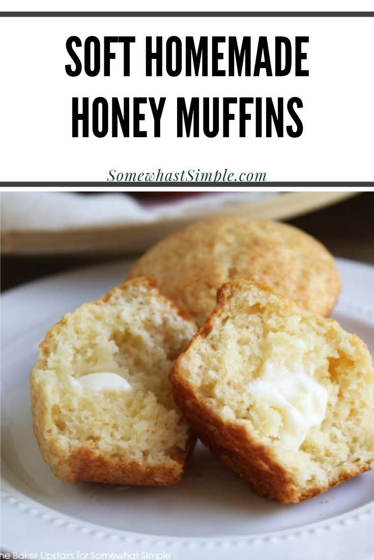 Honey muffins are a sweet and delicious way to start your day. They're easy to make and turn out soft and delicious every time! They're perfect as a side option for any dinner or just put a little butter on them and enjoy them as a snack. via @somewhatsimple