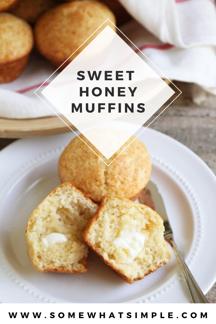 Honey muffins are a sweet and delicious way to start your day. They're easy to make and turn out soft and delicious every time! via @somewhatsimple