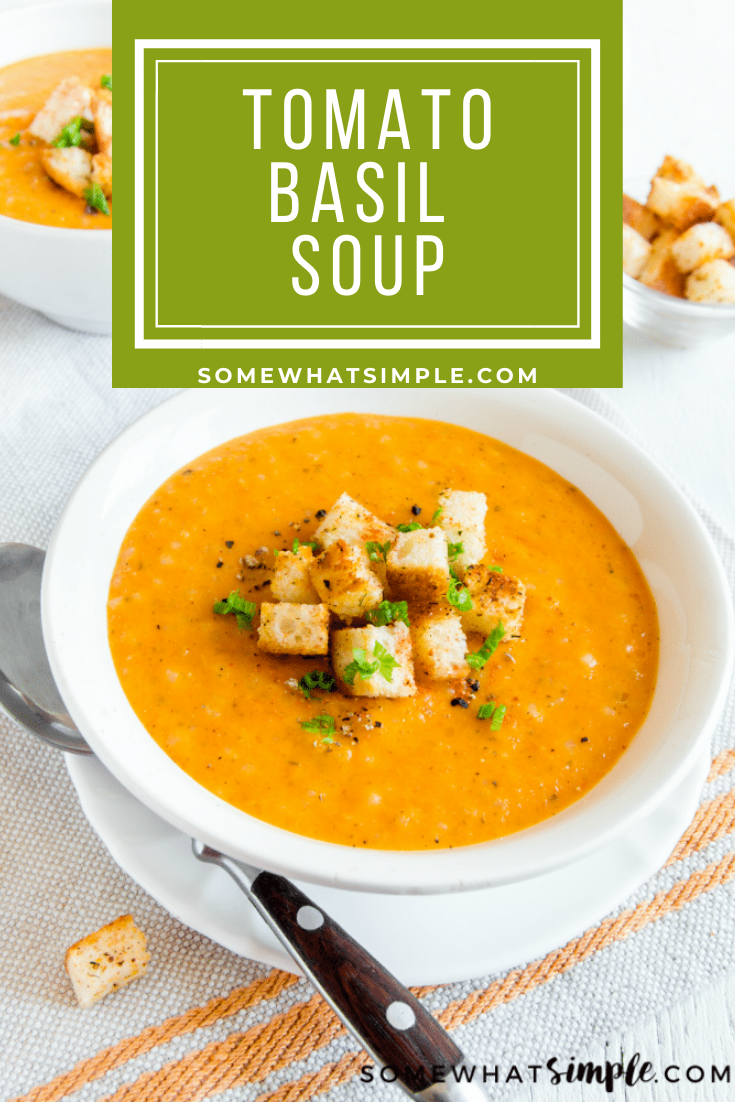 You can now make and enjoy Buddy V's famous tomato and basil soup at home. This creamy soup recipe is easy to make and the perfect meal on a cold day. It will quickly become one of your family's favorite soup recipes. via @somewhatsimple