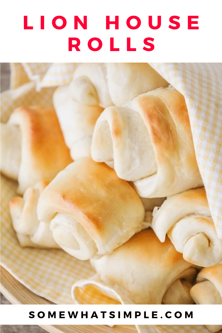 Lion House rolls are the perfect addition to any dinner or holiday meal. These dinner rolls are so good, they're legendary! If you are looking for new dinner roll recipe to try, then look no further! These legendary Lion House rolls are soft, fluffy and DELICIOUSLY sweet! They're perfect for Thanksgiving, Christmas or just a weeknight dinner at home. via @somewhatsimple