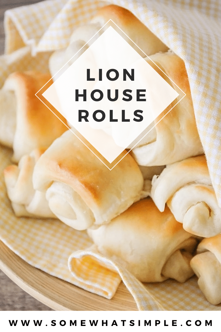 Lion House rolls are the perfect addition to any dinner or holiday meal. These dinner rolls are so good, they're legendary! If you are looking for new dinner roll recipe to try, then look no further! These legendary Lion House rolls are soft, fluffy and DELICIOUSLY sweet! They're perfect for Thanksgiving, Christmas or just a weeknight dinner at home. via @somewhatsimple