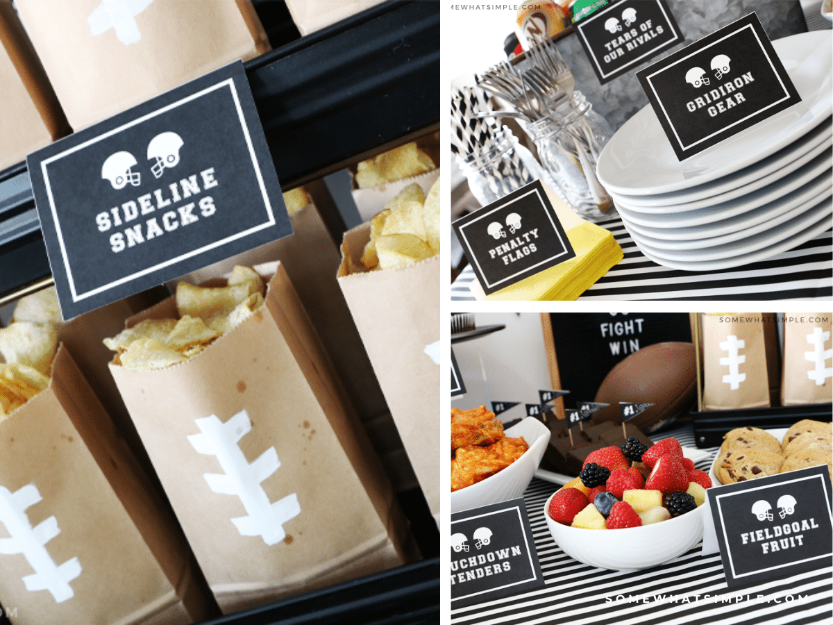 close up collage of images for a tailgate party