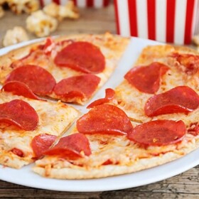 Tortilla Pizza with cheese and pepperoni