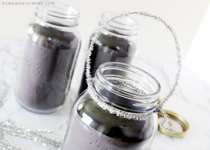 pipe cleaner handle on a DIY mason jar lantern