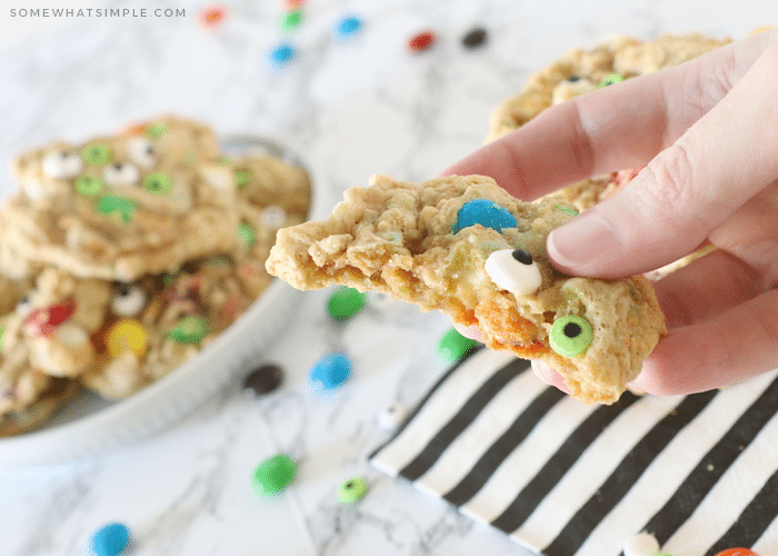 monster cookies with M&Ms