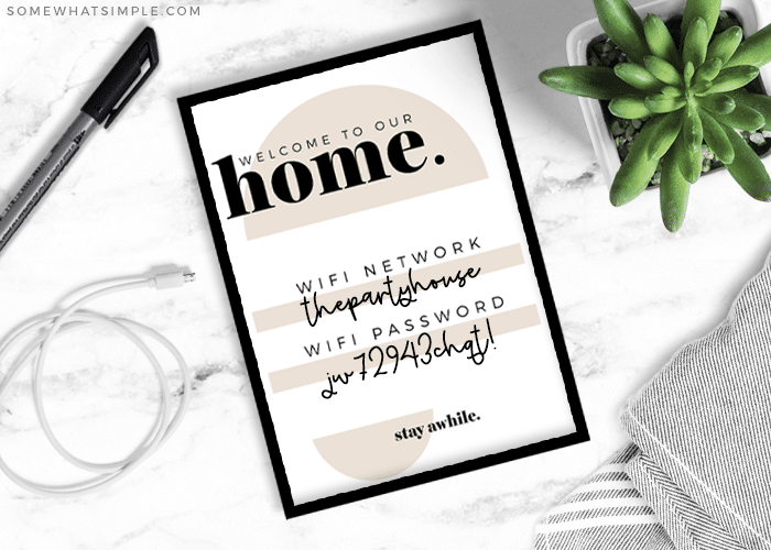 Guest Welcome Basket + Printables | Somewhat Simple